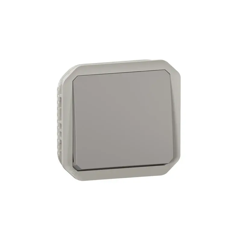 Legrand Plexo Quadratischer Drucktastenbetätiger Lichtschalter, 1-polig, 1 Wege Grau IP55 10 A, Rahmenklemme,