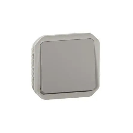 Produktfoto 1 von Legrand Plexo Quadratischer Drucktastenbetätiger Lichtschalter, 1-polig, 1 Wege Grau IP55 10A, Rahmenklemme,
