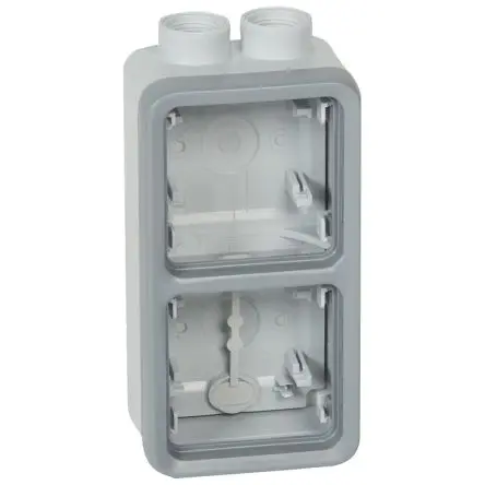 Legrand Einbaubox Grau, 2-fach, Thermoplast IP55 Vertikale Montage, Grau