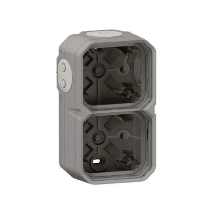 Produktfoto 1 von Legrand Lichtschalterabdeckung Grau Thermoplast 2 Ausbrüche H. 155 mm B. 82mm