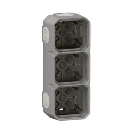 Produktfoto 1 von Legrand Lichtschalterabdeckung Grau Thermoplast 3 Ausbrüche H. 226 mm B. 82mm