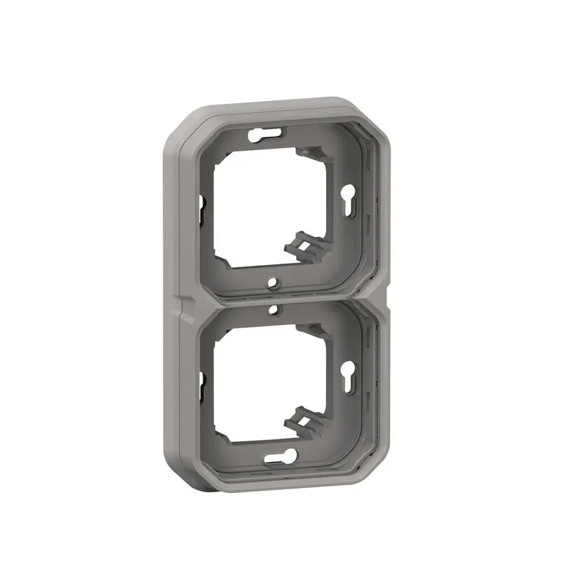 Produktfoto 1 von Legrand Lichtschalterabdeckung Grau Thermoplast 2 Ausbrüche H. 85 mm B. 156 mm