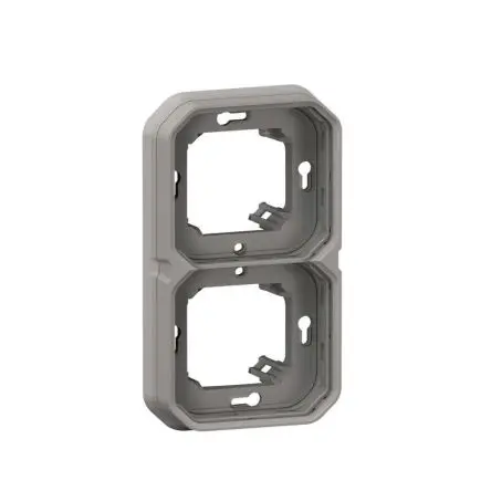 Produktfoto 1 von Legrand Lichtschalterabdeckung Grau Thermoplast 2 Ausbrüche H. 85 mm B. 156mm