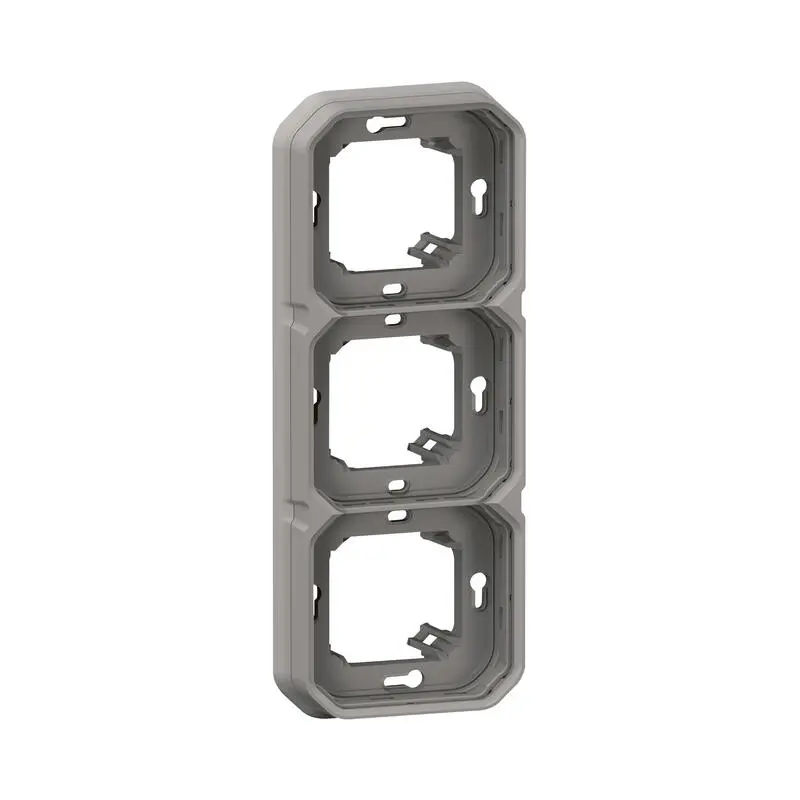 Produktfoto 1 von Legrand Lichtschalterabdeckung Grau Thermoplast 3 Ausbrüche H. 85 mm B. 227 mm