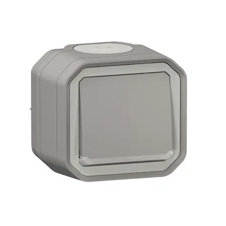 Produktfoto 1 von Legrand Quadratischer Drucktastenbetätiger Lichtschalter, 1-polig, 1 Wege Grau IP55 10A, Styrol-Ethylen-Butylen-Styrol,