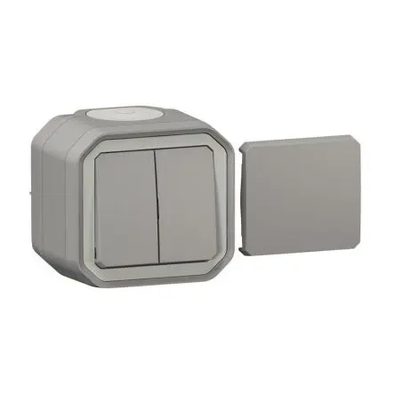 Produktfoto 1 von Legrand Quadratischer Drucktastenbetätiger Lichtschalter, 1-polig, 1 Wege Grau IP55 10A, Kunststoff