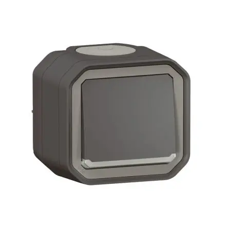 Produktfoto 1 von Legrand Quadratischer Drucktastenbetätiger Lichtschalter, 1-polig, 1 Wege Grau IP55 10A, Kunststoff