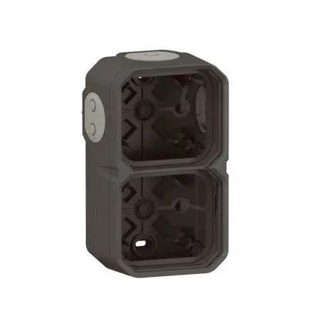 Produktfoto 1 von Legrand Lichtschalterabdeckung Grau, Schwarz Thermoplast 2 Ausbrüche H. 155 mm B. 82mm