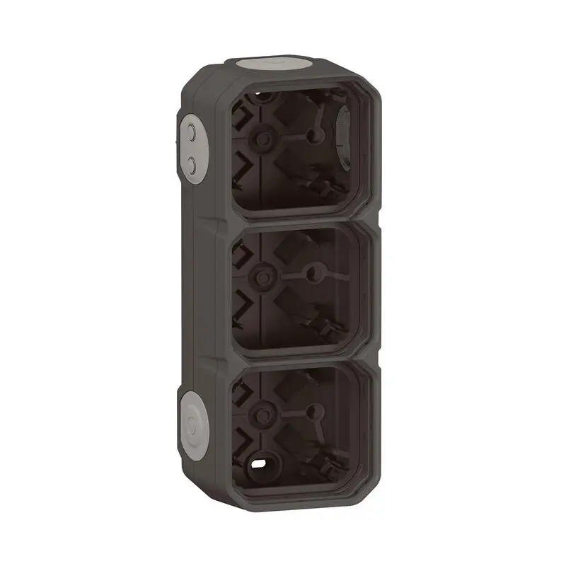 Produktfoto 1 von Legrand Lichtschalterabdeckung Schwarz, Grau Thermoplast 3 Ausbrüche H. 226 mm B. 82 mm
