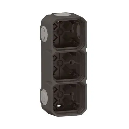 Produktfoto 1 von Legrand Lichtschalterabdeckung Schwarz, Grau Thermoplast 3 Ausbrüche H. 226 mm B. 82mm