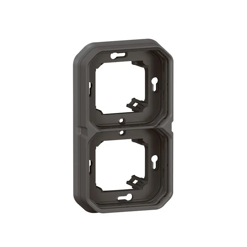 Produktfoto 1 von Legrand Lichtschalterabdeckung Grau, Schwarz Thermoplast 2 Ausbrüche H. 85 mm B. 156 mm