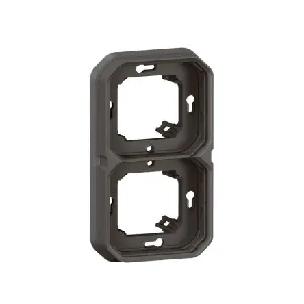 Produktfoto 1 von Legrand Lichtschalterabdeckung Grau, Schwarz Thermoplast 2 Ausbrüche H. 85 mm B. 156mm