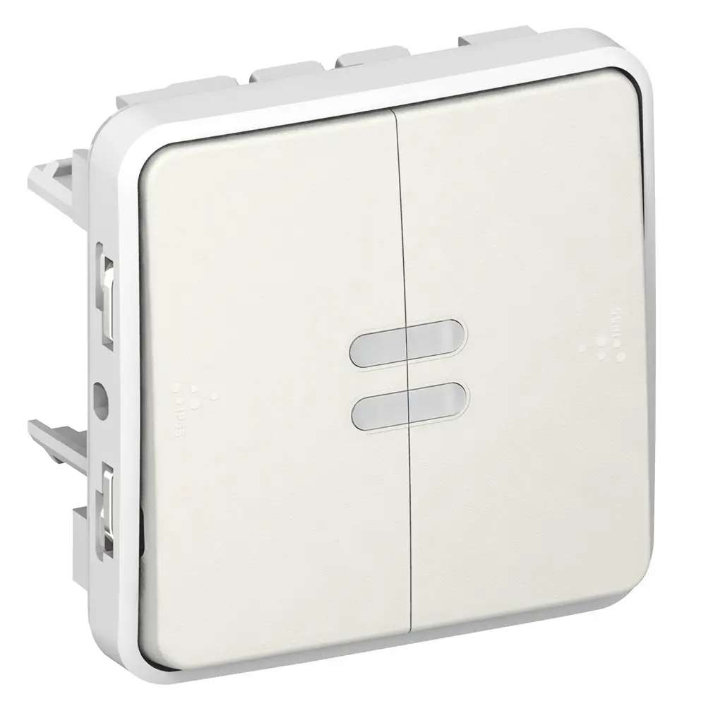 Produktfoto 1 von Legrand Plexo Quadratischer Drucktastenbetätiger Lichtschalter, 1-polig, 1 Wege Schwarz IP55 10 A, Kunststoff