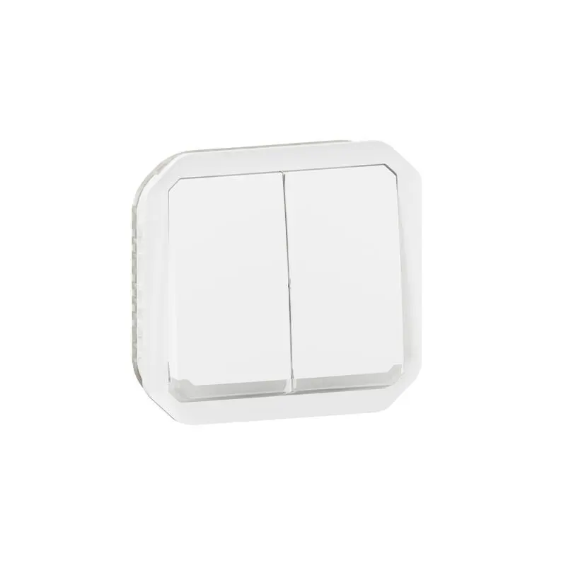 Produktfoto 1 von Legrand Doppel-2-Wege- oder Doppel-Drucktaster, Drucktaster Lichtschalter, 1-polig, 1 Wege Weiß IP55 10 A, Kunststoff