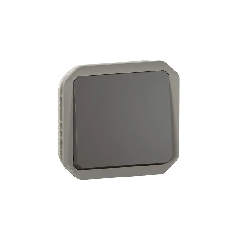 Produktfoto 1 von Legrand Quadratischer Drucktastenbetätiger Lichtschalter, 1-polig, 1 Wege Grau IP55 10 A, Kunststoff