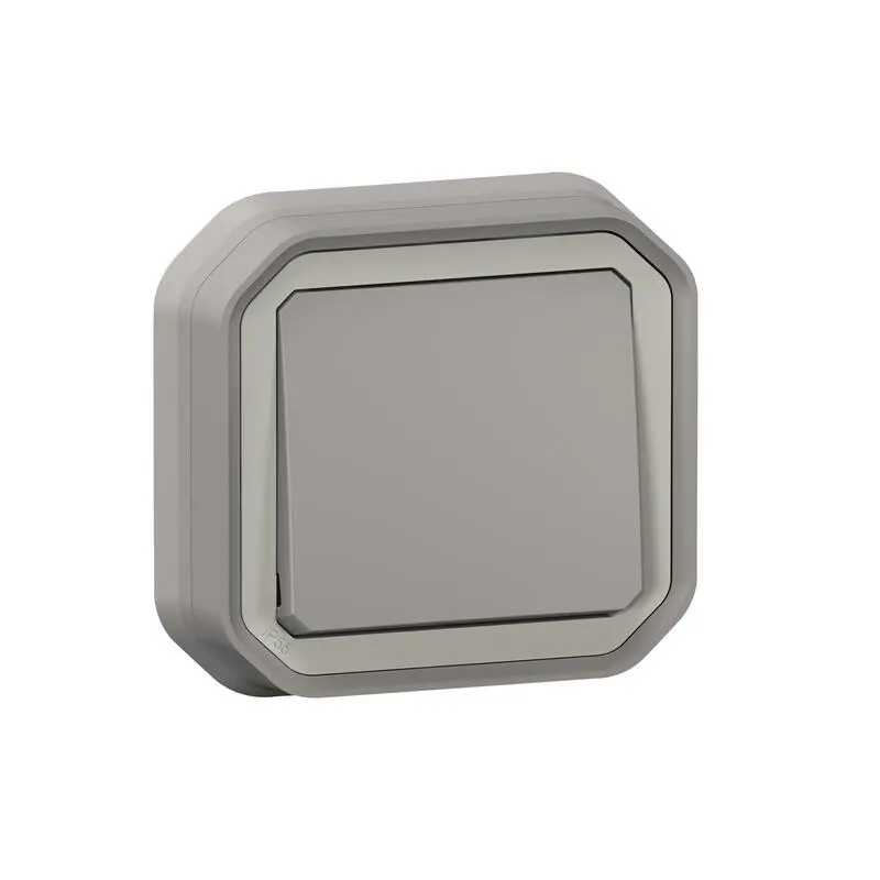 Produktfoto 1 von Legrand Quadratischer Drucktastenbetätiger Lichtschalter, 1-polig, 1 Wege Grau IP55 10 A, Kipphebel: ABS, Unterstützung: