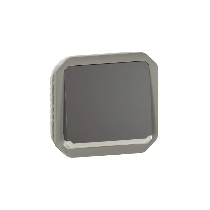 Produktfoto 1 von Legrand Quadratischer Drucktastenbetätiger Lichtschalter, 1-polig, 1 Wege Grau IP55 10 A, Kunststoff