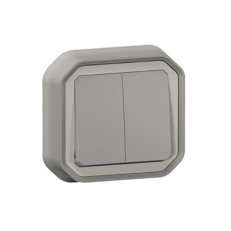 Produktfoto 1 von Legrand Quadratischer Drucktastenbetätiger Lichtschalter, 1-polig, 1 Wege Grau IP55 10 A, Kunststoff