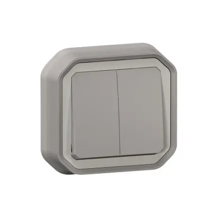 Produktfoto 1 von Legrand Quadratischer Drucktastenbetätiger Lichtschalter, 1-polig, 1 Wege Grau IP55 10A, Kunststoff