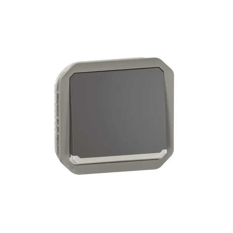 Produktfoto 1 von Legrand Quadratischer Drucktastenbetätiger Lichtschalter, 1-polig, 1 Wege Grau IP55 10 A, Kunststoff