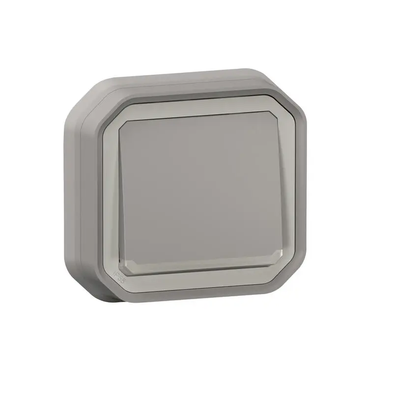 Produktfoto 1 von Legrand Quadratischer Drucktastenbetätiger Lichtschalter, 1-polig, 1 Wege Grau IP55 10 A, Kunststoff