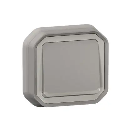 Produktfoto 1 von Legrand Quadratischer Drucktastenbetätiger Lichtschalter, 1-polig, 1 Wege Grau IP55 10A, Kunststoff
