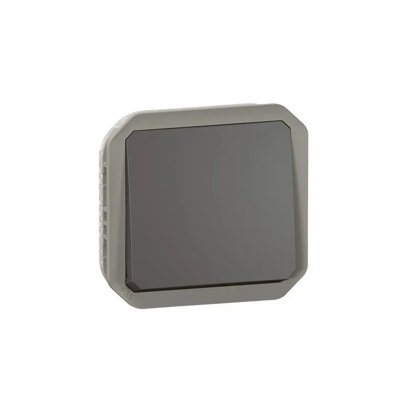 Produktfoto 1 von Legrand Quadratischer Drucktastenbetätiger Lichtschalter, 1-polig, 1 Wege Grau IP55 10 A, Kunststoff