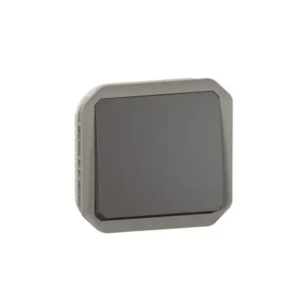 Produktfoto 1 von Legrand Quadratischer Drucktastenbetätiger Lichtschalter, 1-polig, 1 Wege Grau IP55 10A, Kunststoff