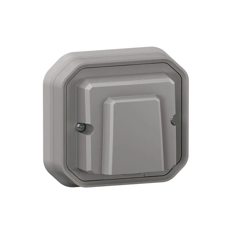 Produktfoto 1 von Legrand Quadratischer Drucktastenbetätiger Lichtschalter, 1-polig, 1 Wege Grau IP55 10 A, Kunststoff
