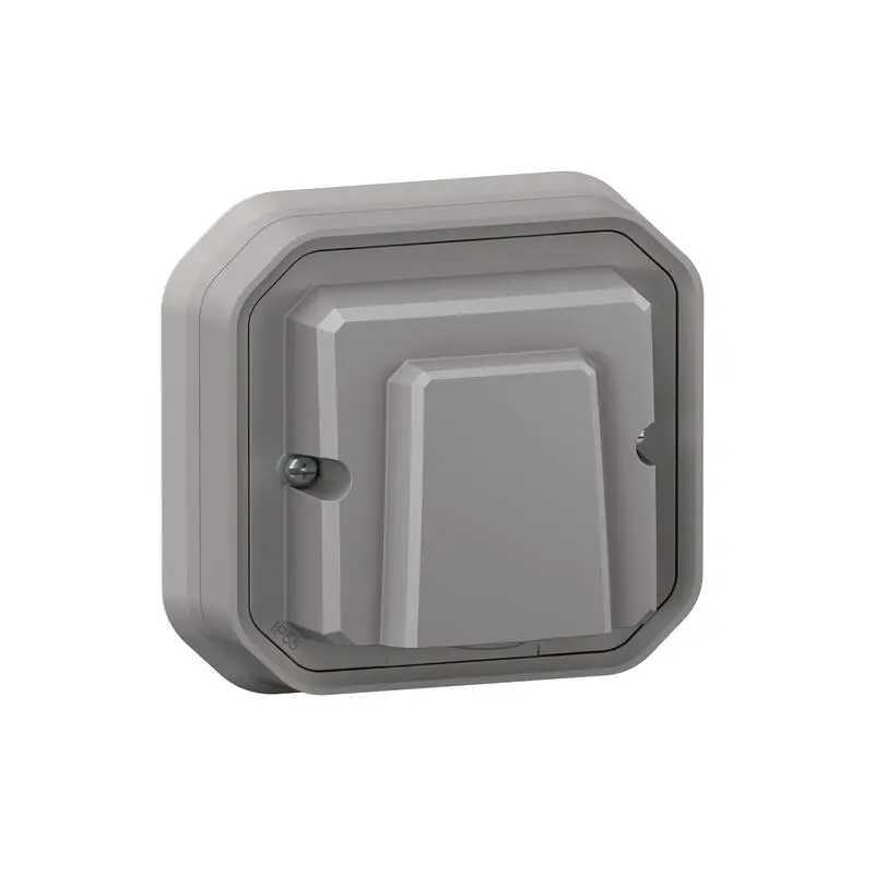 Produktfoto 1 von Legrand Quadratischer Drucktastenbetätiger Lichtschalter, 1-polig, 1 Wege Grau IP55 10 A, Kunststoff