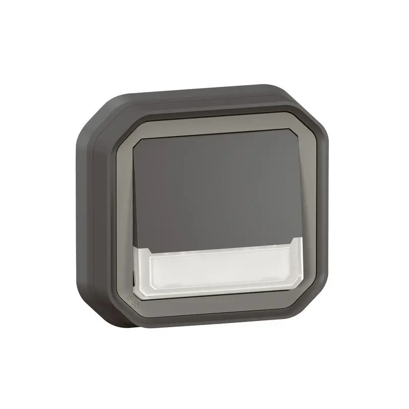 Produktfoto 1 von Legrand Quadratischer Drucktastenbetätiger Lichtschalter, 1-polig, 1 Wege Grau IP55 10 A, Kunststoff