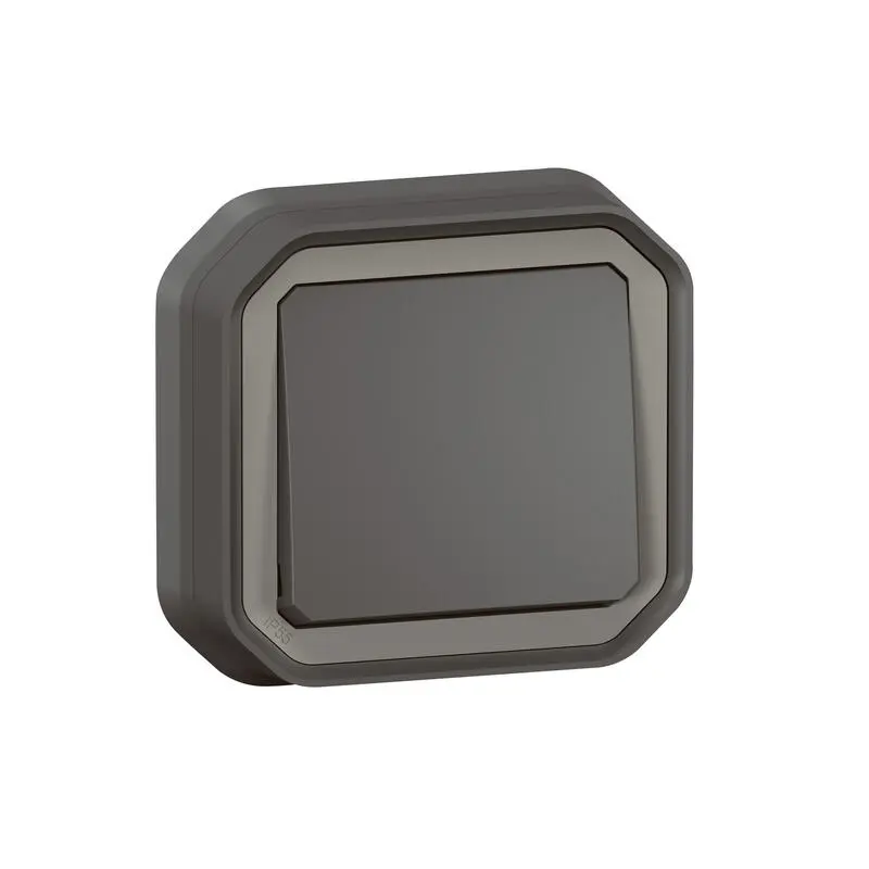 Produktfoto 1 von Legrand Quadratischer Drucktastenbetätiger Lichtschalter, 1-polig, 1 Wege Grau IP55 10 A, Kunststoff