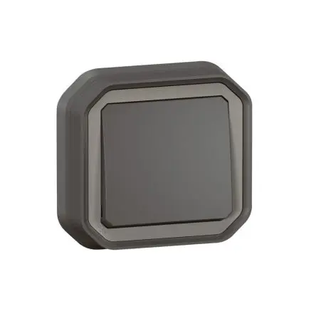 Produktfoto 1 von Legrand Quadratischer Drucktastenbetätiger Lichtschalter, 1-polig, 1 Wege Grau IP55 10A, Kunststoff