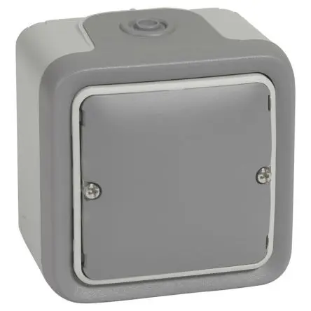 Produktfoto 1 von Legrand Quadratischer Drucktastenbetätiger Lichtschalter, 1-polig, 1 Wege Grau IP55 10A, Kunststoff