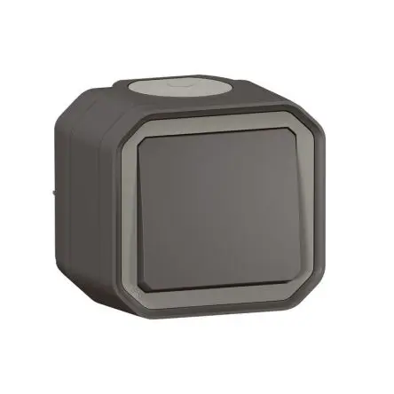 Produktfoto 1 von Legrand Quadratischer Drucktastenbetätiger Lichtschalter, 1-polig, 1 Wege Grau IP55 10A, Kunststoff