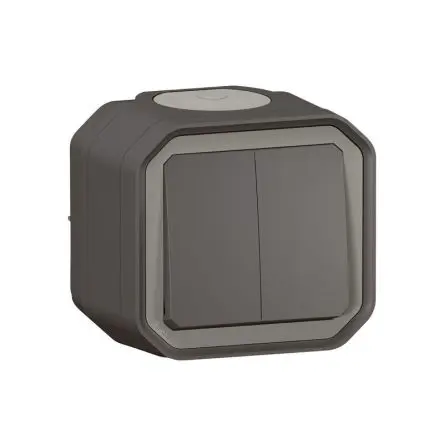 Produktfoto 1 von Legrand Quadratischer Drucktastenbetätiger Lichtschalter, 1-polig, 1 Wege Grau IP55 10A, Kunststoff