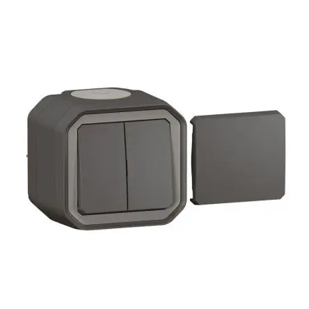 Produktfoto 1 von Legrand Quadratischer Drucktastenbetätiger Lichtschalter, 1-polig, 1 Wege Grau IP55 10A, Kunststoff