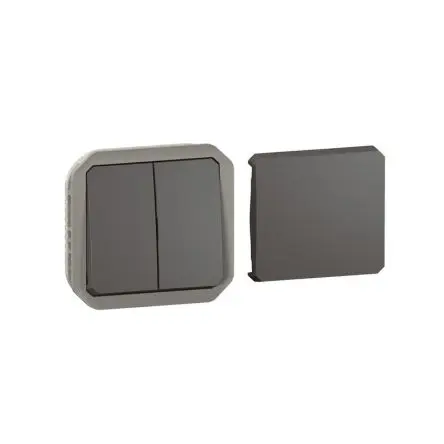 Produktfoto 1 von Legrand Quadratischer Drucktastenbetätiger Lichtschalter, 1-polig, 1 Wege Grau IP55 10A, Kunststoff