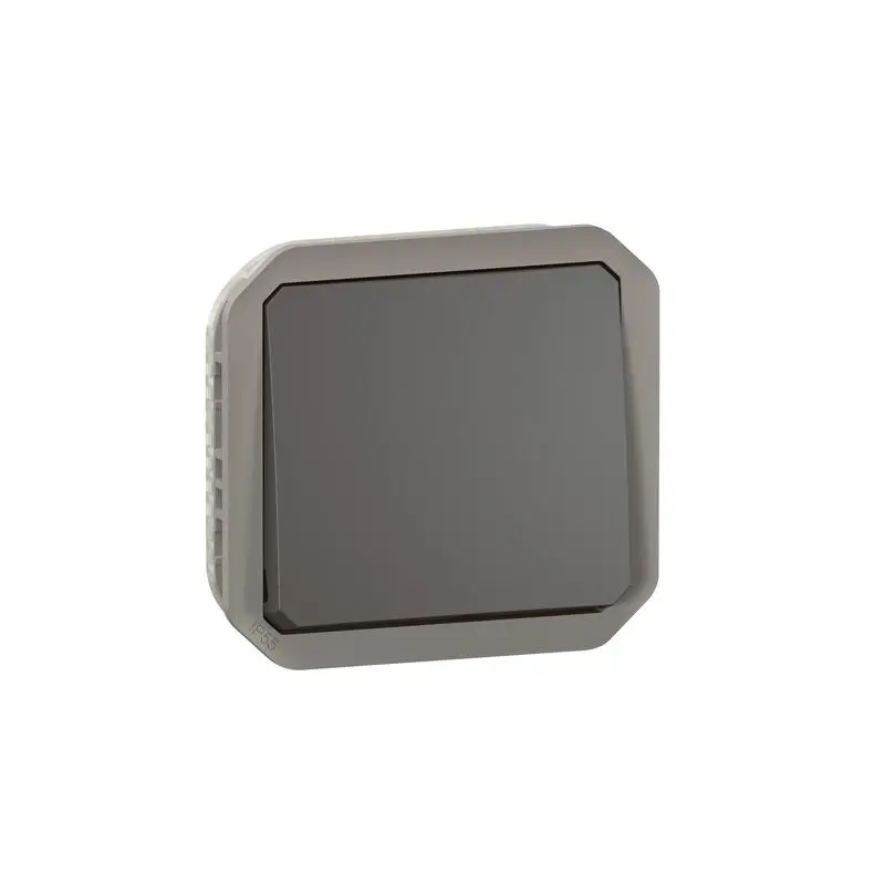 Produktfoto 1 von Legrand Quadratischer Drucktastenbetätiger Lichtschalter, 1-polig, 1 Wege Grau IP55 10 A, Kunststoff