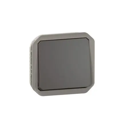 Produktfoto 1 von Legrand Quadratischer Drucktastenbetätiger Lichtschalter, 1-polig, 1 Wege Grau IP55 10A, Kunststoff