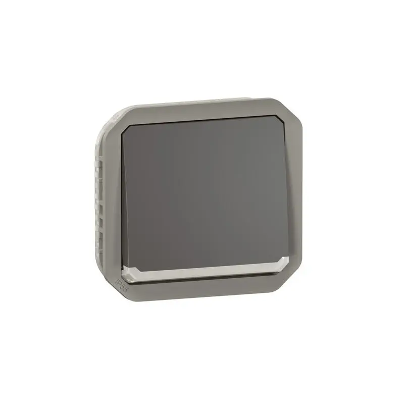 Produktfoto 1 von Legrand Quadratischer Drucktastenbetätiger Lichtschalter, 1-polig, 1 Wege Grau IP55 10 A, Kunststoff
