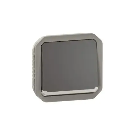 Produktfoto 1 von Legrand Quadratischer Drucktastenbetätiger Lichtschalter, 1-polig, 1 Wege Grau IP55 10A, Kunststoff