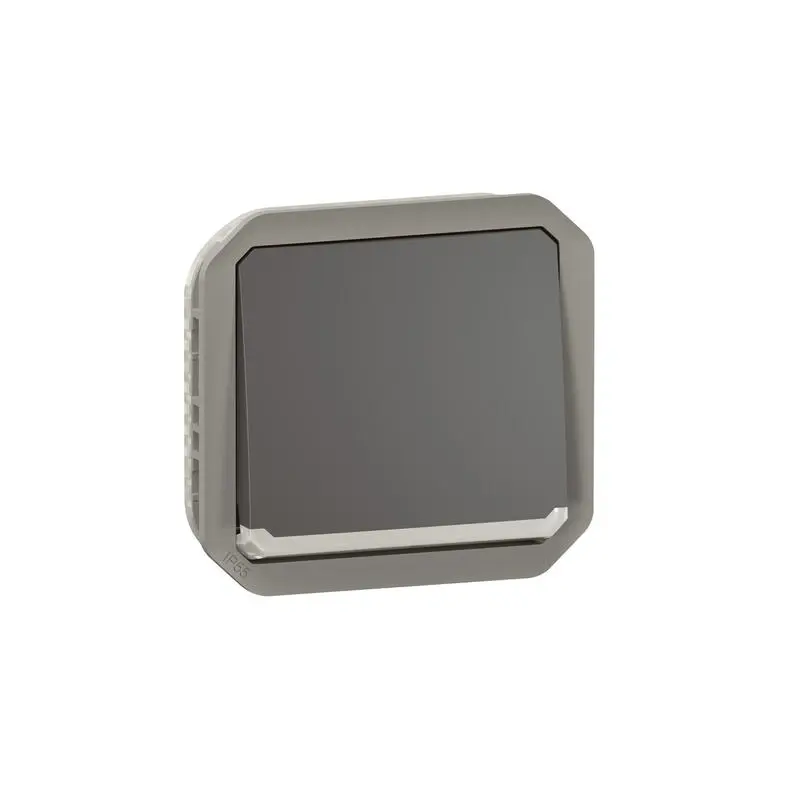 Produktfoto 1 von Legrand Quadratischer Drucktastenbetätiger Lichtschalter, 1-polig, 1 Wege Grau IP55 10 A, Kunststoff