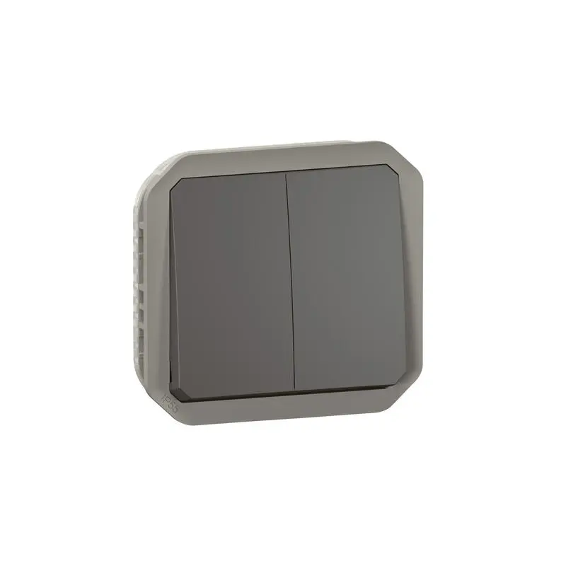 Produktfoto 1 von Legrand Quadratischer Drucktastenbetätiger Lichtschalter, 1-polig, 1 Wege Grau IP55 10 A, Kunststoff