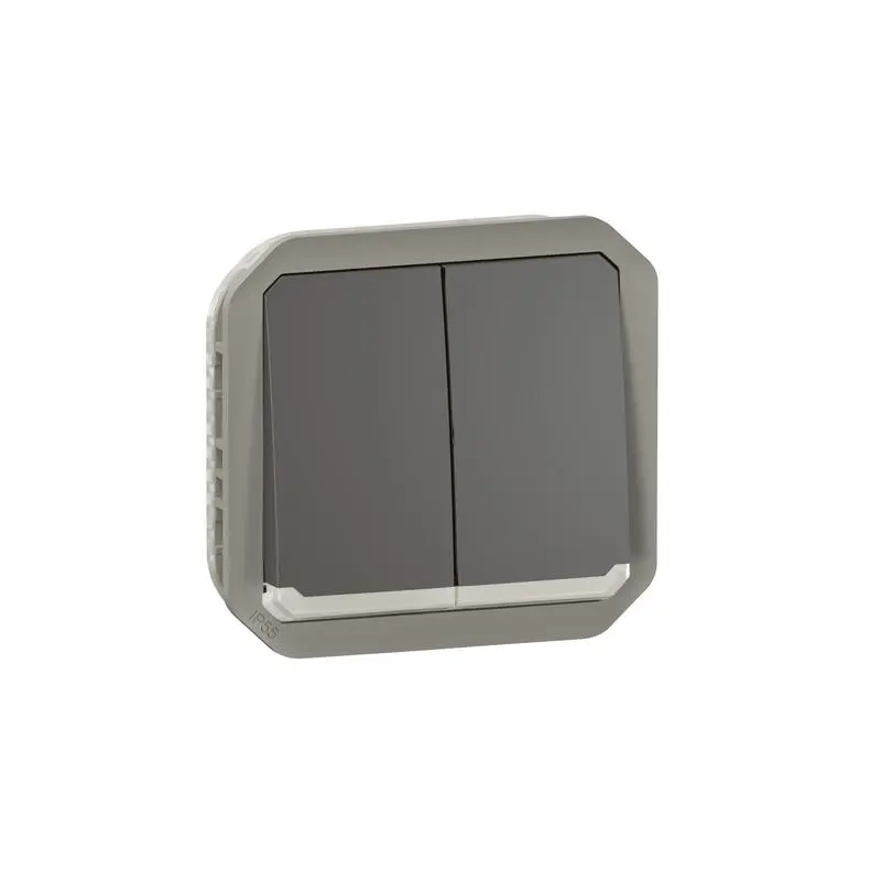 Produktfoto 1 von Legrand Lichtschalter Druckknopf-Lichtschalter, 1-polig, 1 Wege Grau IP 55 10A