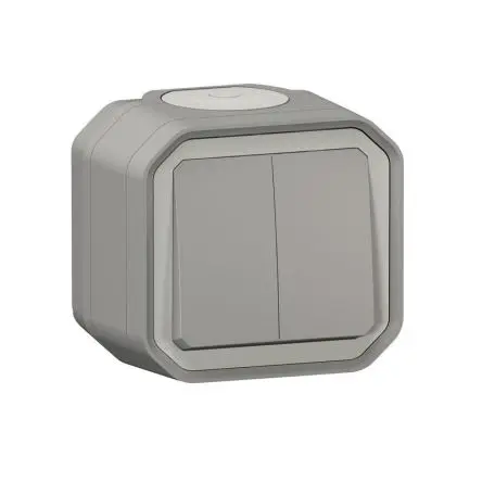 Produktfoto 1 von Legrand Quadratischer Drucktastenbetätiger Lichtschalter, 1-polig, 1 Wege Grau IP55 10A