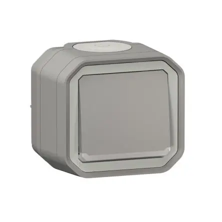 Produktfoto 1 von Legrand Quadratischer Drucktastenbetätiger Lichtschalter, 1-polig, 1 Wege Grau IP55 10A
