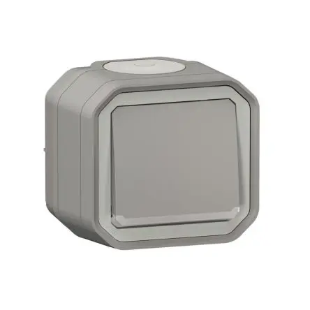 Produktfoto 1 von Legrand Quadratischer Drucktastenbetätiger Lichtschalter, 1-polig, 1 Wege Grau IP55 10A