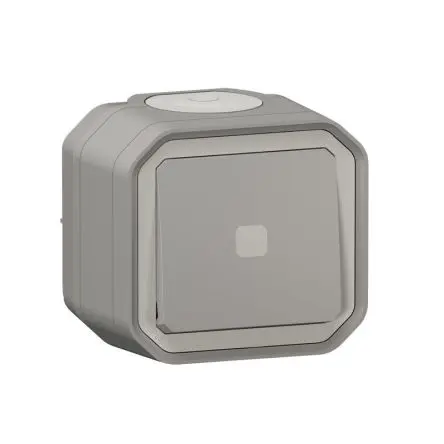 Produktfoto 1 von Legrand Quadratischer Drucktastenbetätiger Lichtschalter, 1-polig, 1 Wege Grau IP55 10A