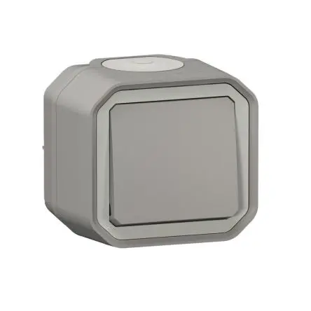Produktfoto 1 von Legrand Quadratischer Drucktastenbetätiger Lichtschalter, 1-polig, 1 Wege Grau IP55 10A